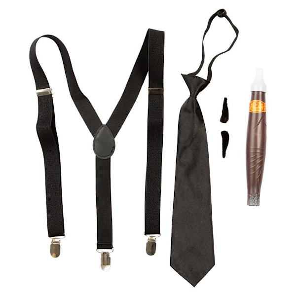 Kit Gangster vuxen Halloween Maskerad Svart one size