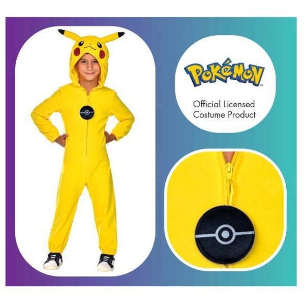 Pokemon Pikachu Thunder Barn Maskeraddräkt Yellow 128