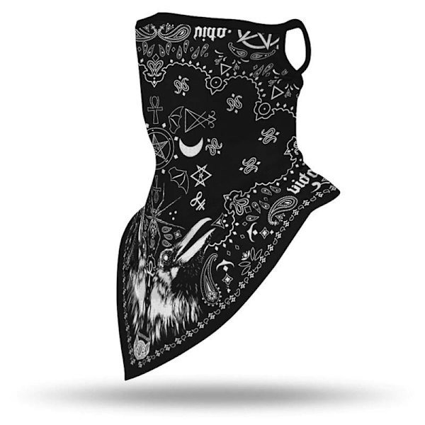 Ansiktsscarf Bandana Baklava Multifunktionsscarfs Tvättbar Svart one size
