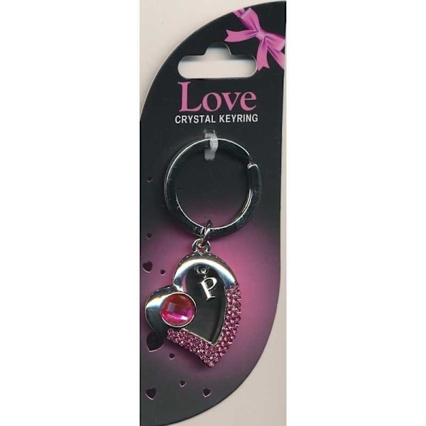 Crystal Keyring Love Hjärta med kristaller Pink one size