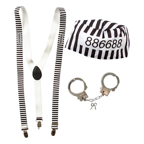 Set Fånge Halloween Maskerad Svart one size