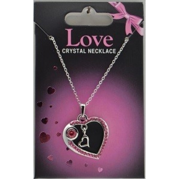 Halsband Crystal Love med bokstav eller tecken Pink one size