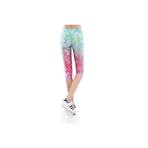Mandala Oasis Capri Leggings Medium Multicolor M