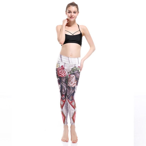 Tatto Woman and Rose Yoga Leggings MultiColor XXXL