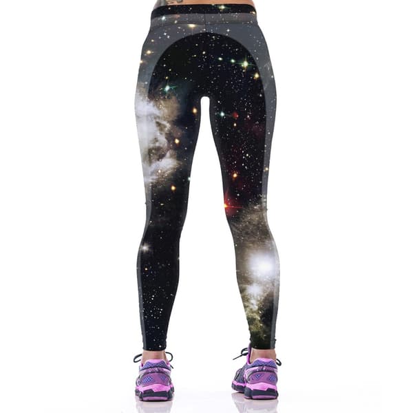 Galaxy Mönstrade Tights Leggings Medium Black M