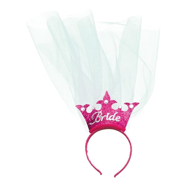 Bride To Be Diadem med Slöja Rosa one size