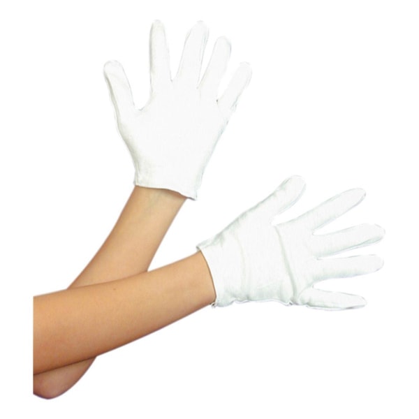 Hvide korte handsker maskerade White one size