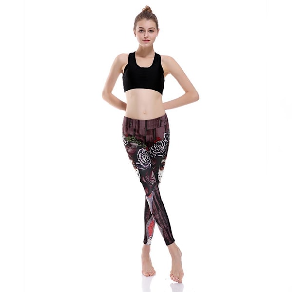 Dark Tatto Woman and Rose Yoga Leggings MultiColor XXXXL