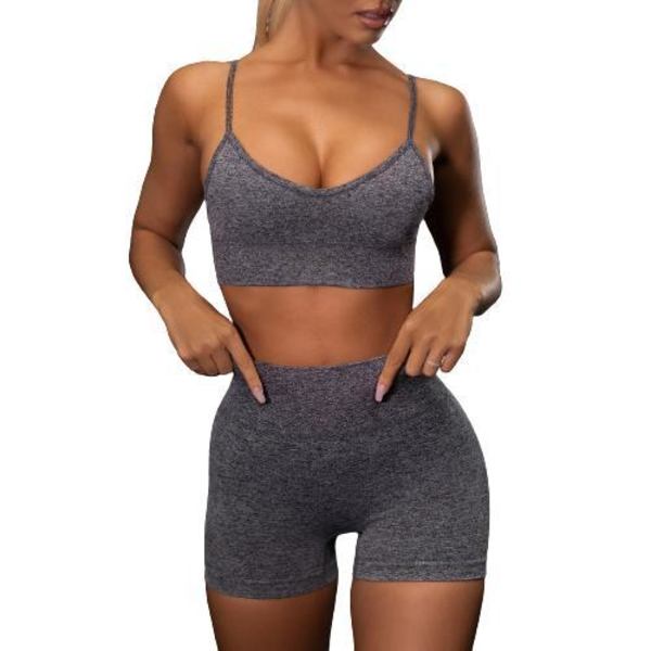 Grå Seamless Sport BH Topp Grey M