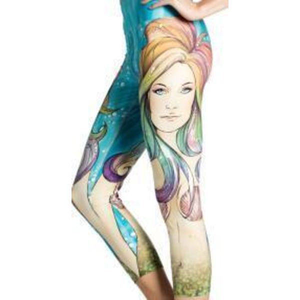 Sjöjungfru Leggings MultiColor XXL