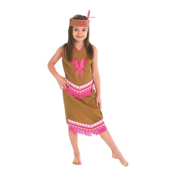 Pige Child Warrior Kostume Prinsesse Maskerade Kostume Brown 140
