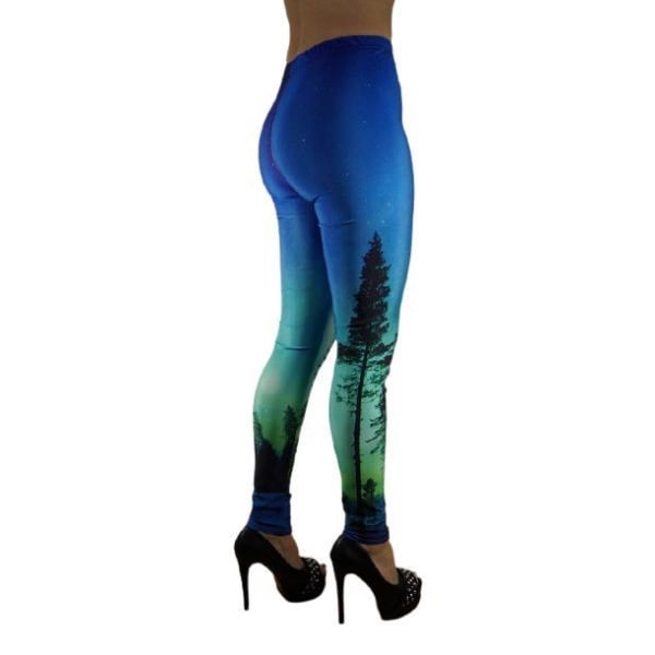 Blå gröna träd Leggings Blue L