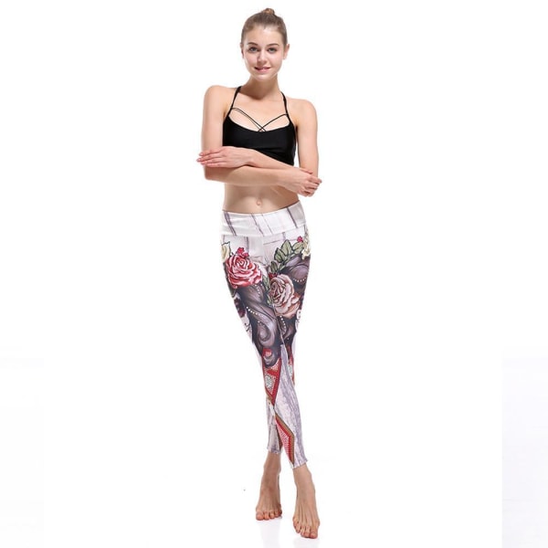 Tatto Woman and Rose Yoga Leggings MultiColor XXXL