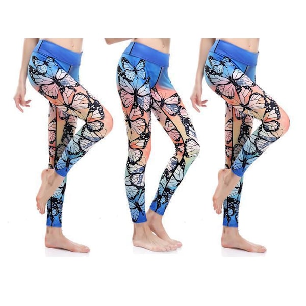 Graceful Butterfly Yoga Leggings MultiColor XXXL