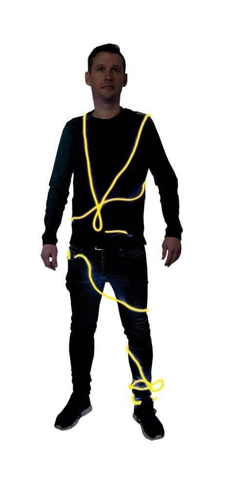 Neon Kabel 3 m Maskeraddräkt Yellow one size