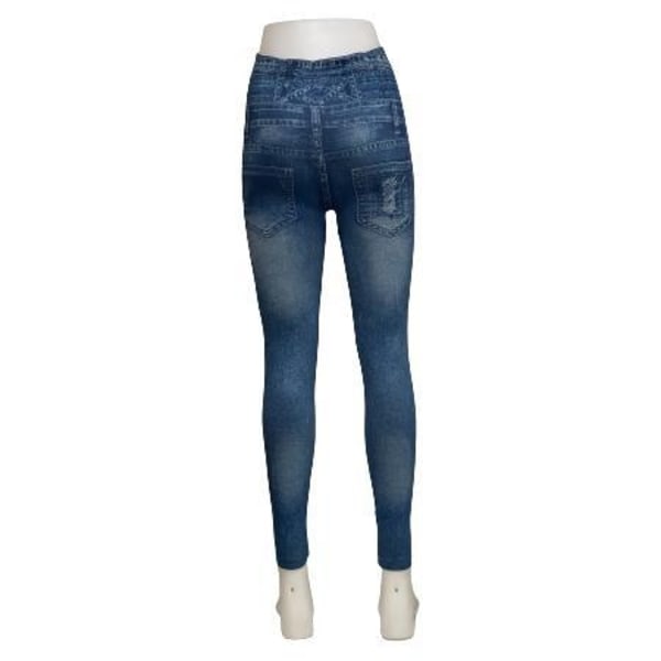 Blå Mönstrade Jeans Leggings Blue one size