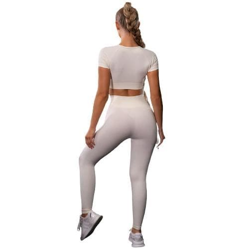 Vit Leggings med hög midja White S
