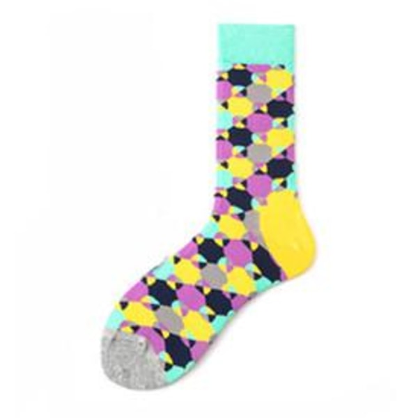 Trendiga Färgglada mönstrade strumpor sockar Multicolor one size
