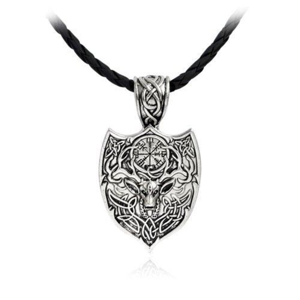 Norse Wolf Vikings Necklace Halsband Silver grey one size