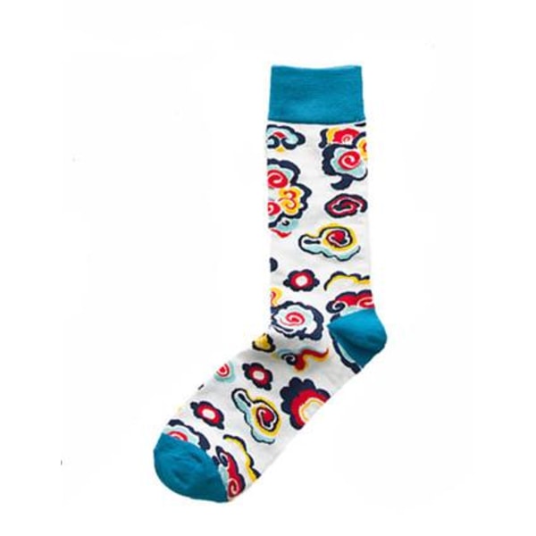 Trendiga Färgglada mönstrade strumpor sockar Multicolor one size