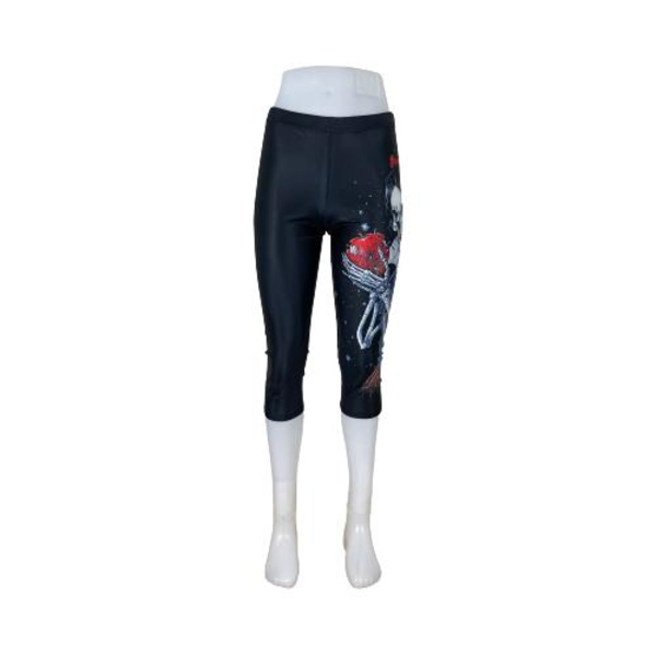 Skelett Flickan Capri Leggings MultiColor M