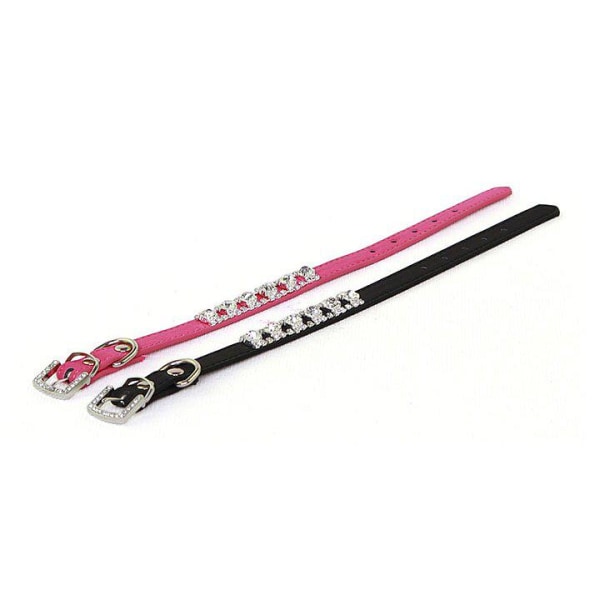 Hundhalsband dekorerad med stenar XS 1.5 x 30 cm Pink XS