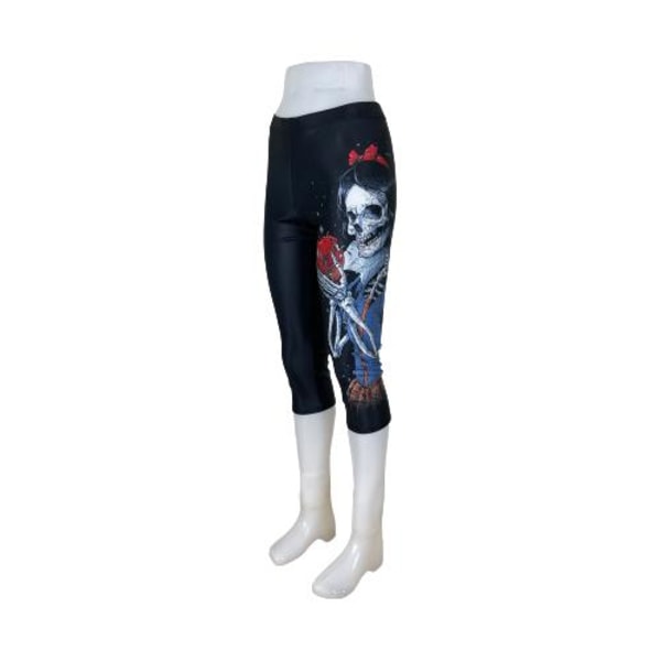Skeleton Girl Capri Leggings MultiColor M