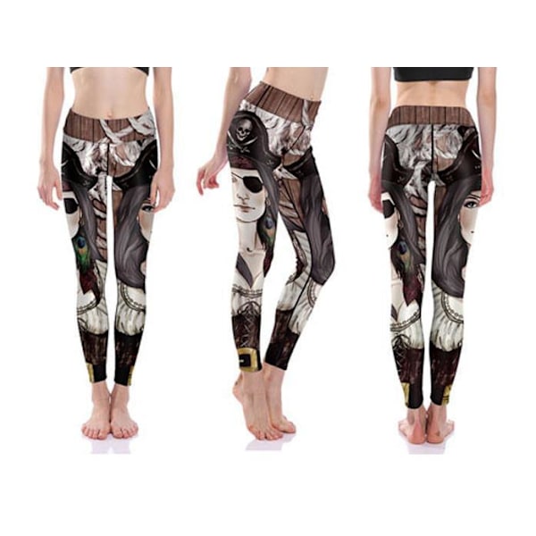 Kvinnliga Pirat Yoga Leggings MultiColor XL