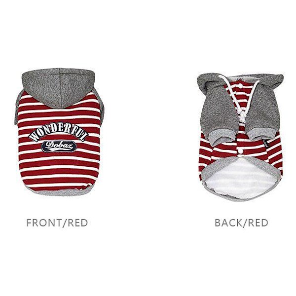 HundHoodie fodrad röd Hundtröja Hundkläder Red L