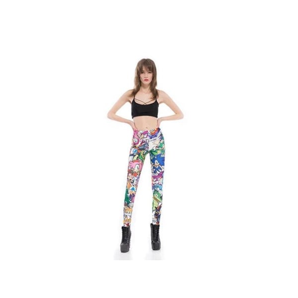 Leggings med tuffa tecknade figurer MultiColor L