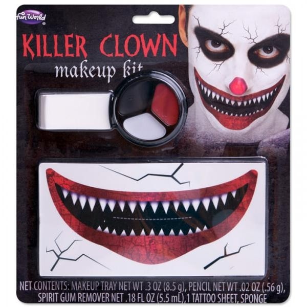 Killer Clownsmink Set Halloween Maskerad Multicolor one size