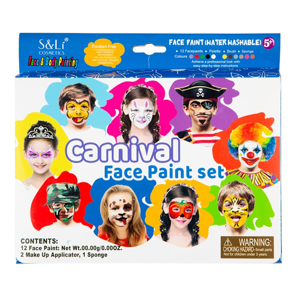 Ansiktsmålning Carnival Sminkset Halloweensmink multifärg one size