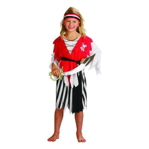 Pirattjej Maskeraddräkt Multicolor Small 4-6 år 110-120cm