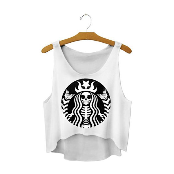 Star Night Crop Top White M