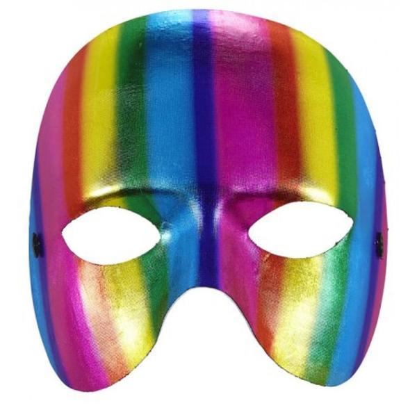 Multifärgad halv ansiktsmask Maskerad Pride multifärg one size