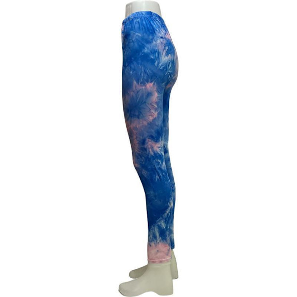 Färgglada Mönstrade Leggings Blå one size
