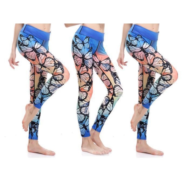 Graceful Butterfly Yoga Leggings MultiColor XL