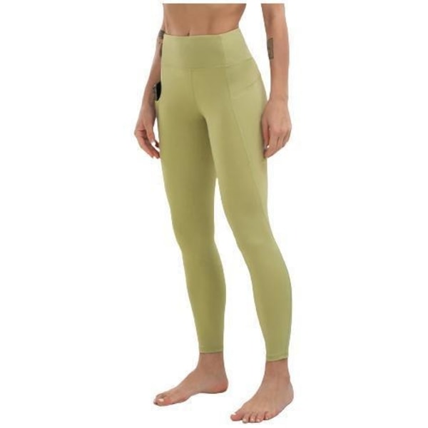 Leggings med Hög Midja och Fickor Grön Green M