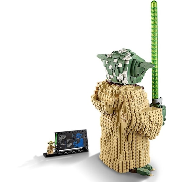 LEGO Star Wars 75255 Yoda, byggsats, minifigur, ljussabel, med displaystativ Multicolor one size