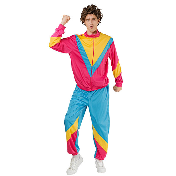 80-tals Träningsoverall Man Maskeraddräkt Multicolor one size