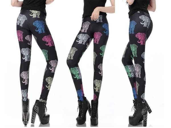Tribal Elephant Leggings Svart S