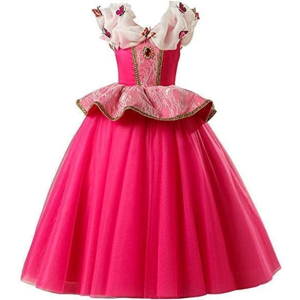 Elegant Rosa Prinsessklänning Törnrosa Maskeraddräkt Rosa 152