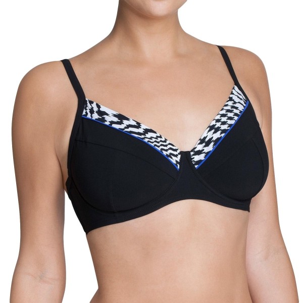 Sloggi Swim Bra Musta Pepita CTOW Bikinitoppi Black Storlek 70E = 36 E