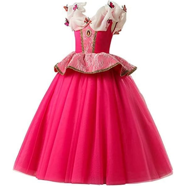 Tyylikäs vaaleanpunainen prinsessamekko Prinsessa Ruusunen naamiaisasu Pink 116