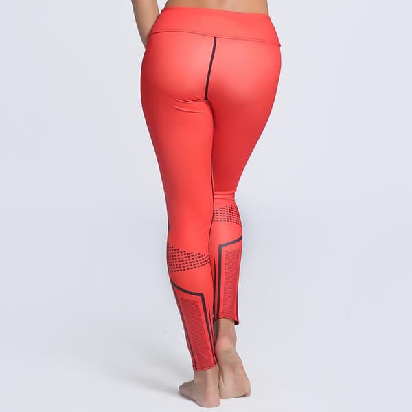 Röda Mönstrade Yoga Leggings Röd S