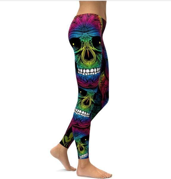Dödskalle leggings Multicolor S