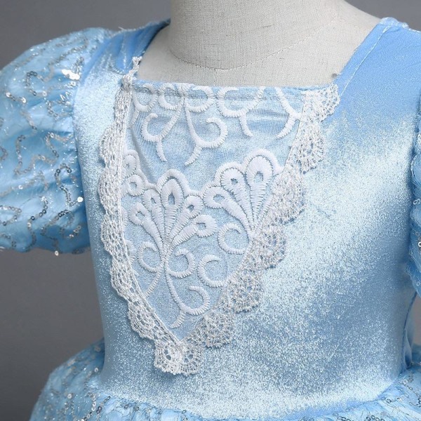 Prinsessklänning Blå Frost Elsa Askungen Blue 110