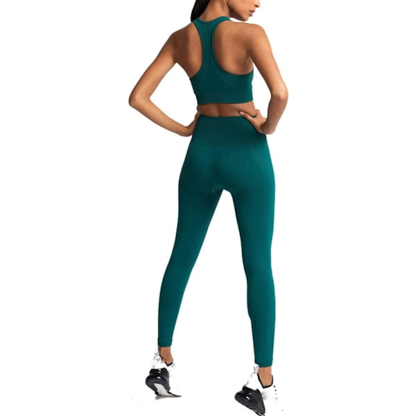 Mörkgröna Seamless Hög midja Tights  Leggings Dark green S