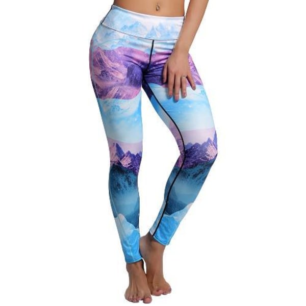 Färgglada Landskaps Leggings MultiColor S