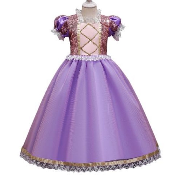 Anna prinsess klänning med dekorationer och spets Purple 110